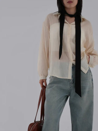 J.Lo Loose Fit Gauze Shirt