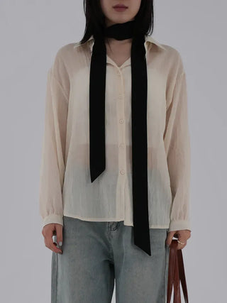 J.Lo Loose Fit Gauze Shirt