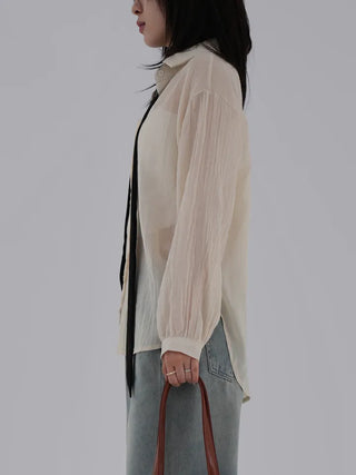 J.Lo Loose Fit Gauze Shirt