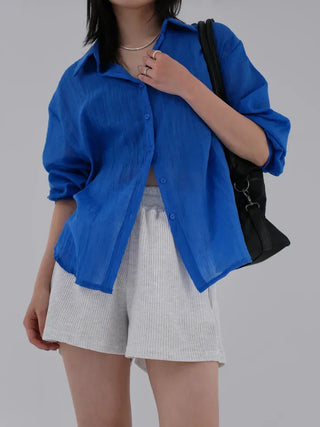 J.Lo Loose Fit Gauze Shirt