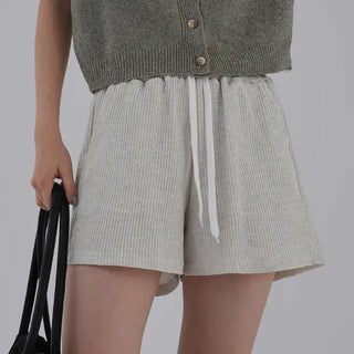 Dion Waffle Elastic Waist Shorts