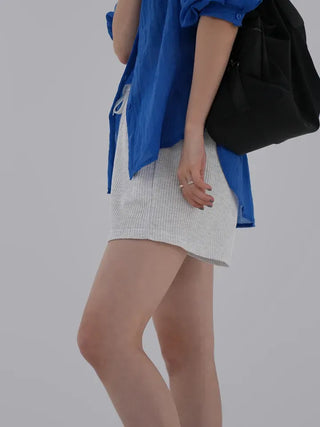 Dion Waffle Elastic Waist Shorts