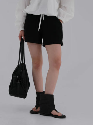 Dion Waffle Elastic Waist Shorts