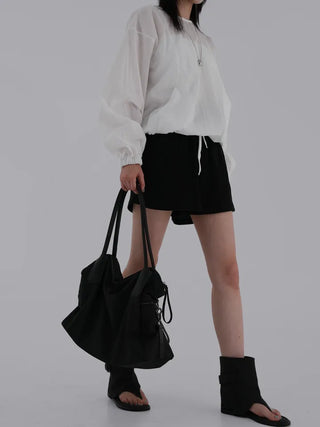 Dion Waffle Elastic Waist Shorts