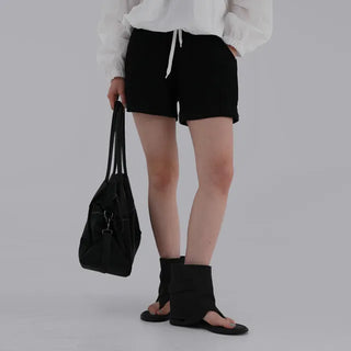 Dion Waffle Elastic Waist Shorts