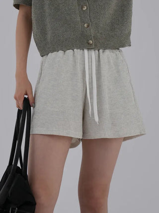 Dion Waffle Elastic Waist Shorts