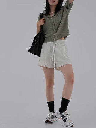 Dion Waffle Elastic Waist Shorts