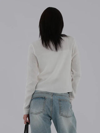Denny V-neck One-button Cardigan
