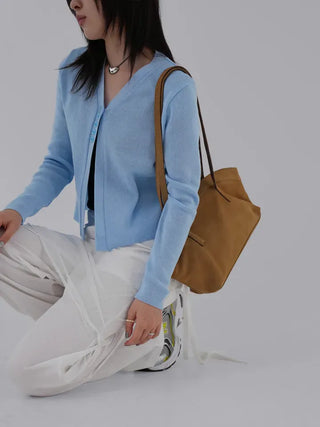 Denny V-neck One-button Cardigan