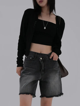 Denny V-neck One-button Cardigan