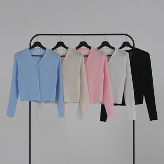 Denny V-neck One-button Cardigan