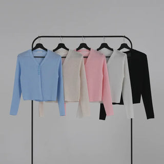 Denny V-neck One-button Cardigan