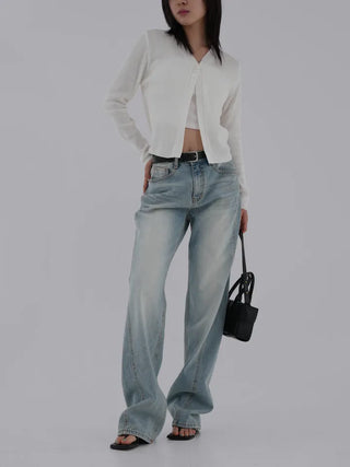 Denny V-neck One-button Cardigan