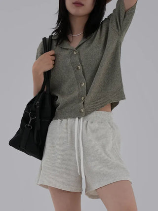 Dalu Collar Short Sleeve Cardigan