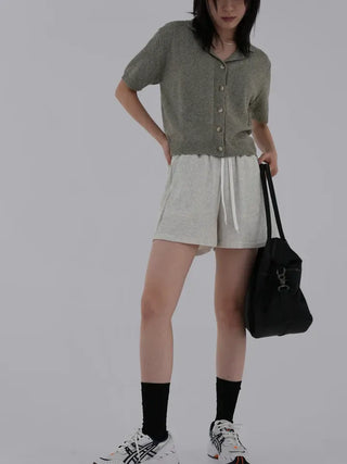 Dalu Collar Short Sleeve Cardigan