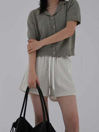 Dalu Collar Short Sleeve Cardigan