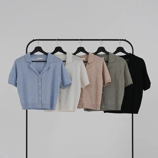 Dalu Collar Short Sleeve Cardigan