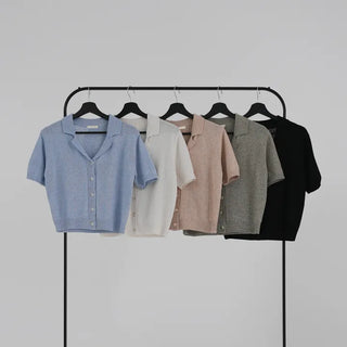 Dalu Collar Short Sleeve Cardigan