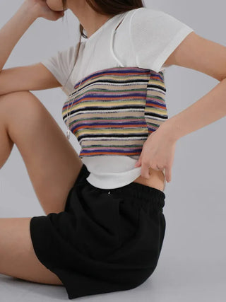Voguing Stripe Color Block Knit Top