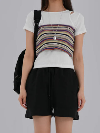 Voguing Stripe Color Block Knit Top