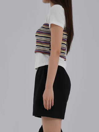Voguing Stripe Color Block Knit Top