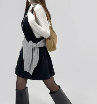 Kiji Corduroy Pocket Suspender Dress
