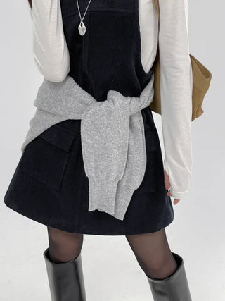 Kiji Corduroy Pocket Suspender Dress