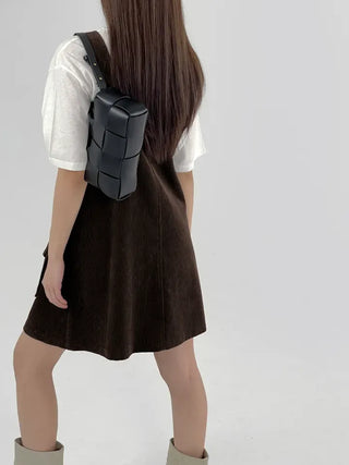 Kiji Corduroy Pocket Suspender Dress
