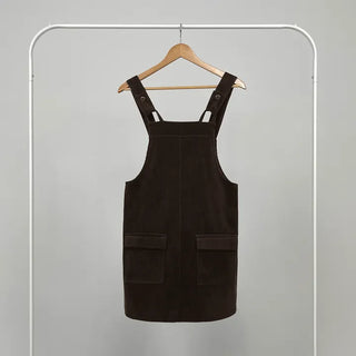Kiji Corduroy Pocket Suspender Dress