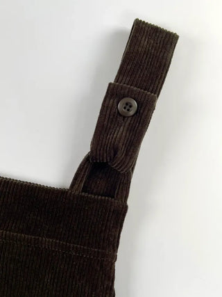 Kiji Corduroy Pocket Suspender Dress