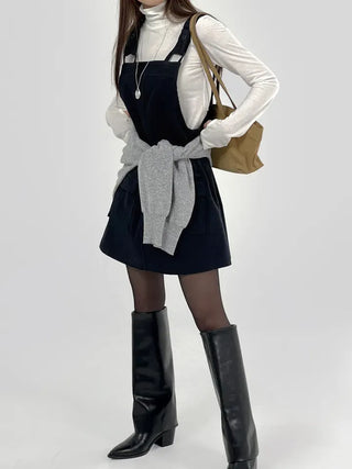 Kiji Corduroy Pocket Suspender Dress