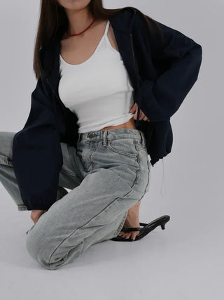 Jenu String Zip-Up Hoodie