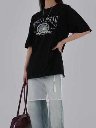 Zaini Print Oversized Short Sleeve Tee