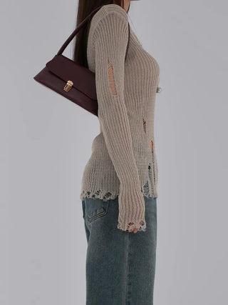 Yanu V-neck Damaged Knit