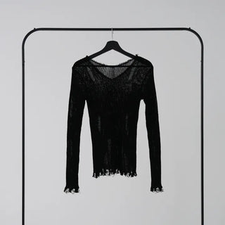 Yanu V-neck Damaged Knit