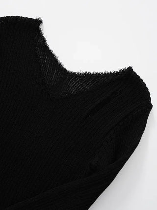 Yanu V-neck Damaged Knit