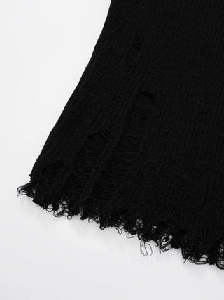 Yanu V-neck Damaged Knit