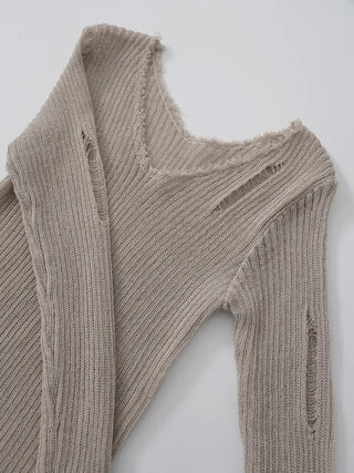 Yanu V-neck Damaged Knit