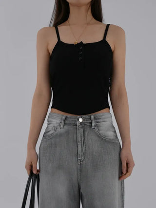 Naring Ribbed Button Sleeveless