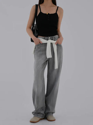 Naring Ribbed Button Sleeveless