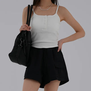 Naring Ribbed Button Sleeveless