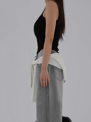 Naring Ribbed Button Sleeveless