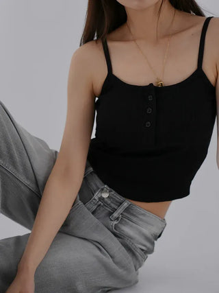 Naring Ribbed Button Sleeveless