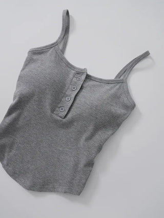 Naring Ribbed Button Sleeveless