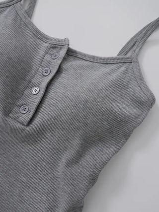 Naring Ribbed Button Sleeveless