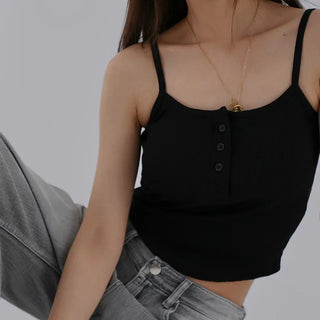 Naring Ribbed Button Sleeveless