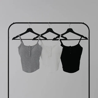 Naring Ribbed Button Sleeveless
