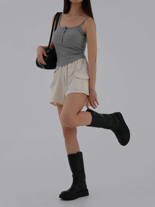 Naring Ribbed Button Sleeveless