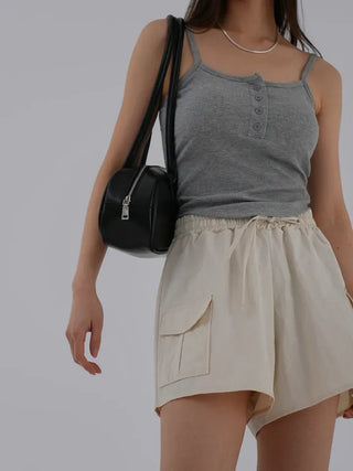 Naring Ribbed Button Sleeveless