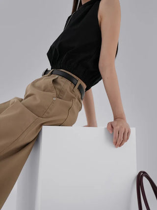Maing pintuck parachute pants